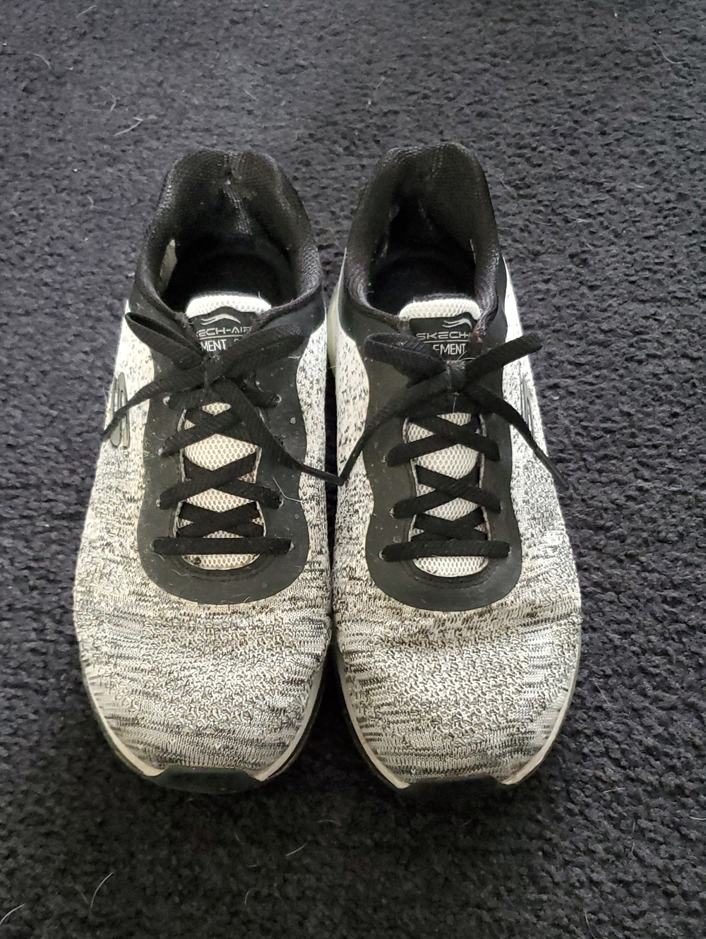 Skechers Gray and Black Knit Lace-Up Sneakers